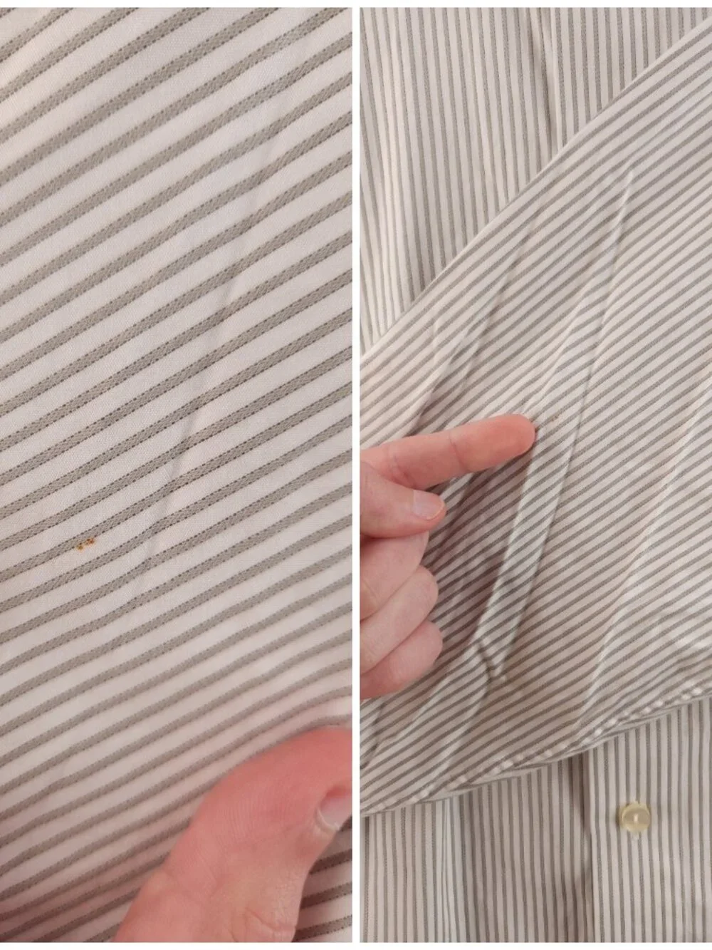 Eton Gray Cotton 17 Striped Button Up Long Sleeve Shirt Pocket Men Work Elegant